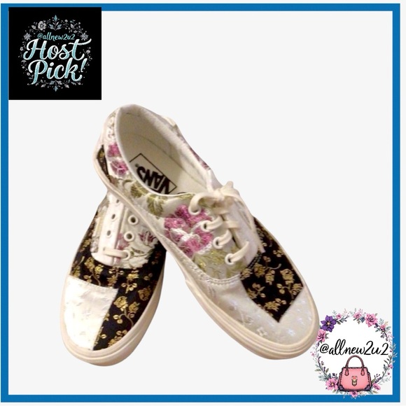 • New Vans Era Brocade *Multi HP* Patchwork NEW Size 7.5 Cream Multicolor Shoes - Picture 4 of 17